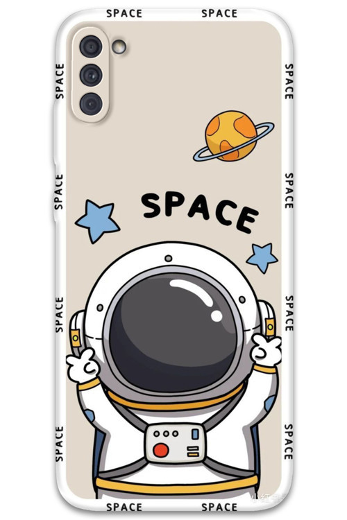 Galaxy A11 Uyumlu Astronot Desenli Telefon Kılıfı + Ekran Koruyucu - 5865