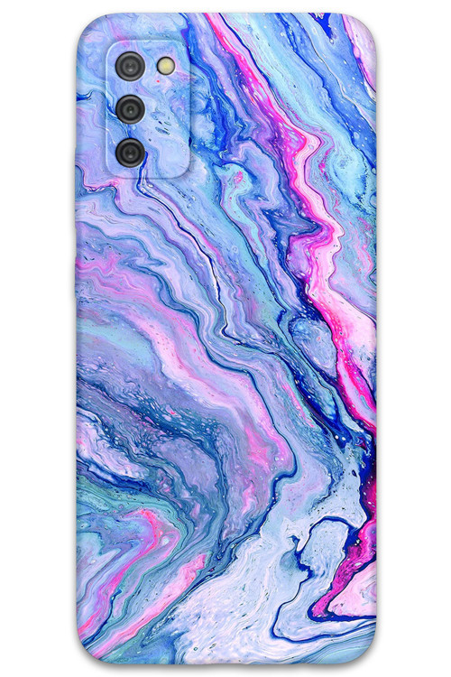 Galaxy A02S Uyumlu Mermer Desenli Telefon Kılıfı + Ekran Koruyucu - 5816