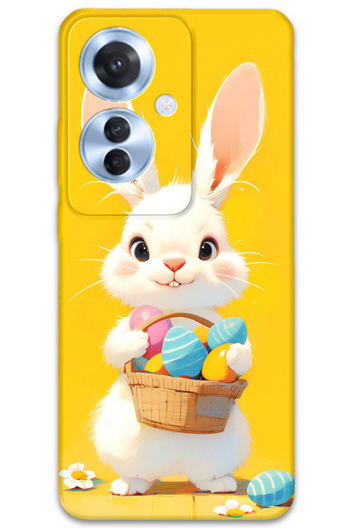 Oppo Reno 11F Uyumlu Tavşan Desenli Telefon Kılıfı + Ekran Koruyucu - 5806