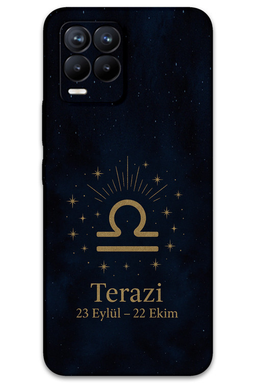 Realme 8 Uyumlu Terazi Burcu Desenli Telefon Kılıfı + Ekran Koruyucu - 5774