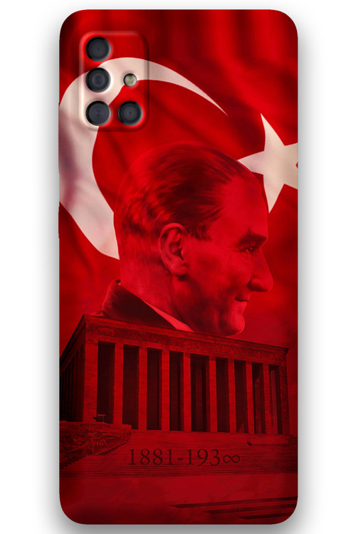 Galaxy M31S Uyumlu Atatürk Desenli Telefon Kılıfı + Ekran Koruyucu - 5848