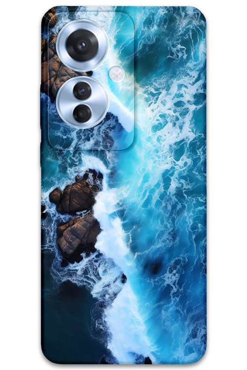 Oppo Reno 11F Uyumlu Mermer Desenli Telefon Kılıfı + Ekran Koruyucu - 5810