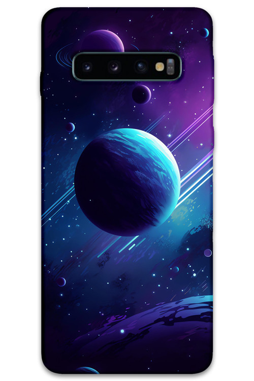 Galaxy S10 Plus Uyumlu Uzay Desenli Telefon Kılıfı + Ekran Koruyucu - 5866