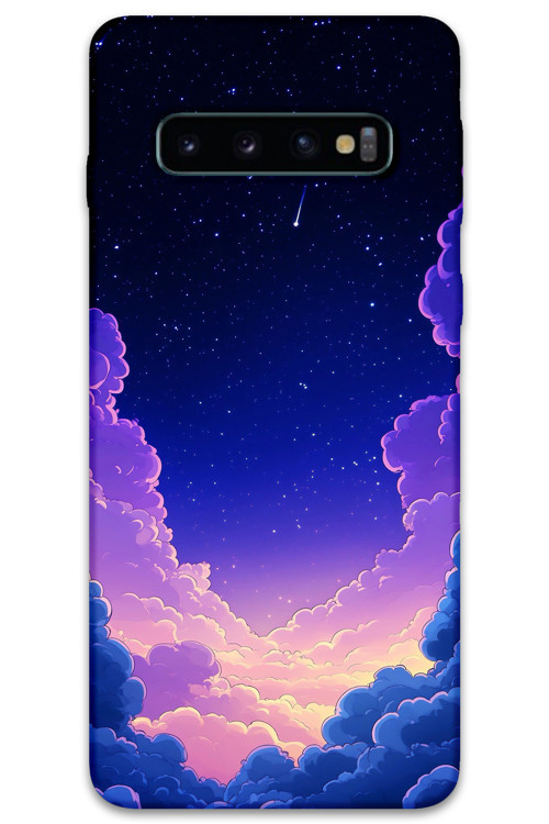 Galaxy S10 Plus Uyumlu Uzay Desenli Telefon Kılıfı + Ekran Koruyucu - 5867