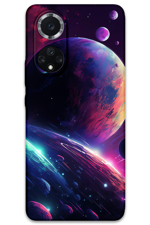 Huawei Nova 9 Uyumlu Uzay Desenli Telefon Kılıfı + Ekran Koruyucu - 5862