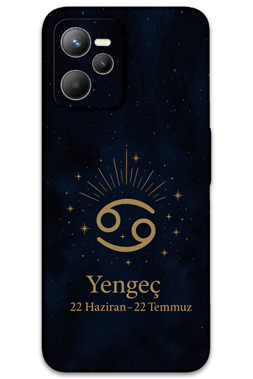Realme C35 Uyumlu Yengeç Burcu Desenli Telefon Kılıfı + Ekran Koruyucu - 5771