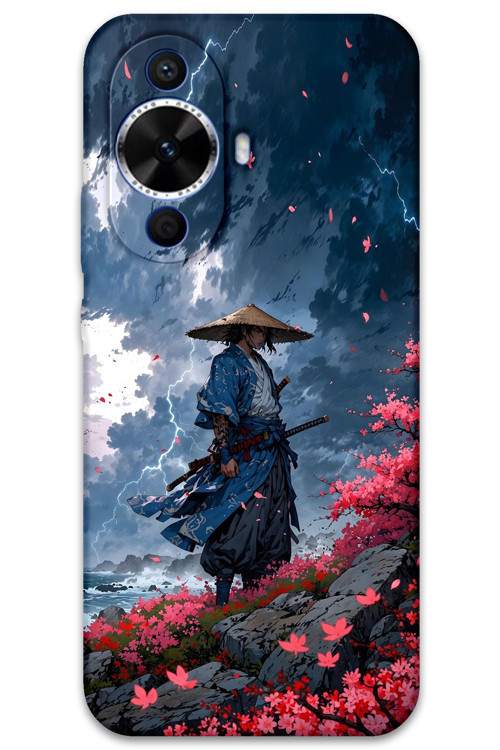 Huawei Nova 12S Uyumlu Samuray Desenli Telefon Kılıfı + Ekran Koruyucu - 5825