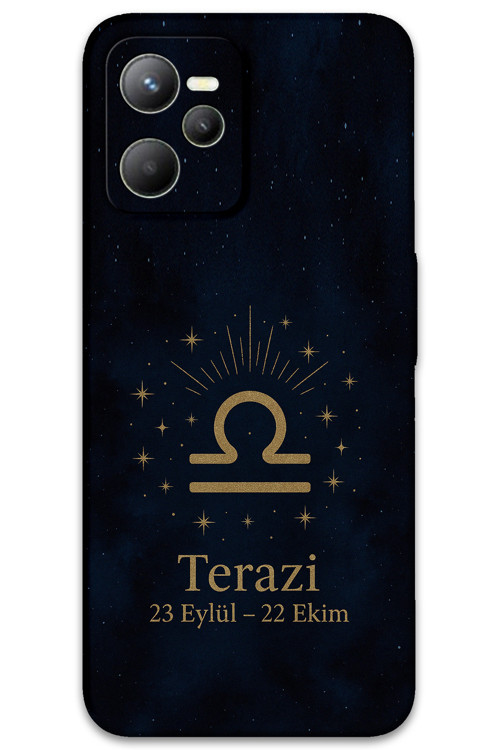 Realme C35 Uyumlu Terazi Burcu Desenli Telefon Kılıfı + Ekran Koruyucu - 5774