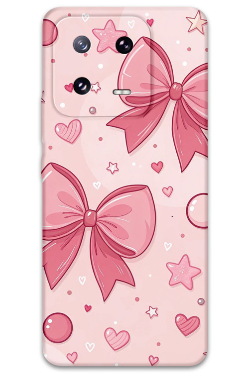 Xiaomi Mi 13 Pro Uyumlu Kurdele Desenli Telefon Kılıfı + Ekran Koruyucu - 5803