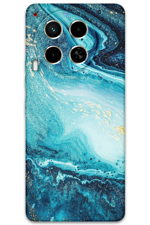 Tecno Camon 30 Uyumlu Mermer Desenli Telefon Kılıfı + Ekran Koruyucu - 5818
