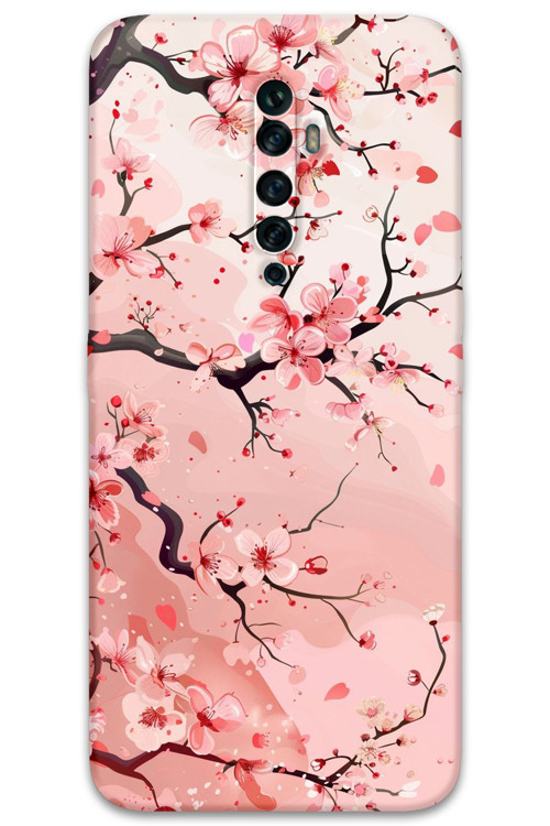 Oppo Reno 2Z Uyumlu Çiçek Desenli Telefon Kılıfı + Ekran Koruyucu - 5805