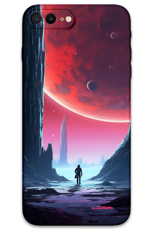 İphone 7 Plus Uyumlu Uzay Desenli Telefon Kılıfı + Ekran Koruyucu - 5860