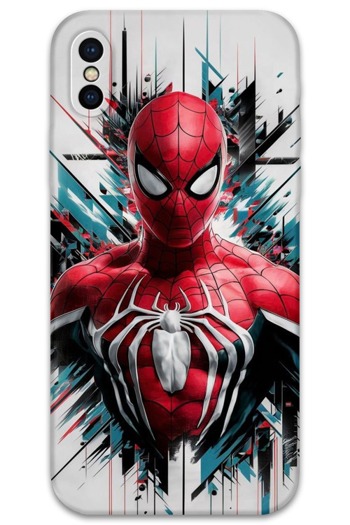 İphone Xs Uyumlu Spiderman Desenli Telefon Kılıfı + Ekran Koruyucu - 5831