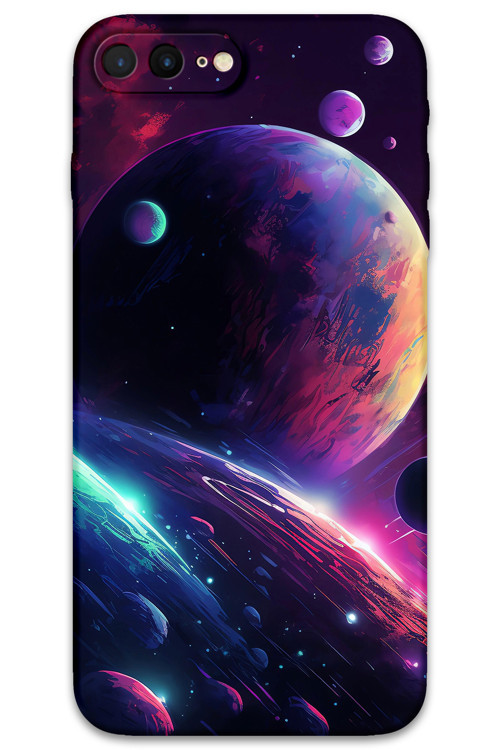 İphone 7 Plus Uyumlu Uzay Desenli Telefon Kılıfı + Ekran Koruyucu - 5862