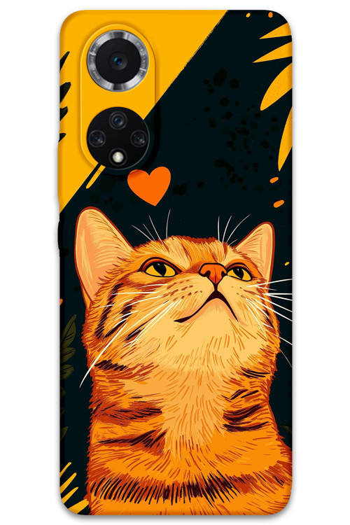 Huawei Nova 9 Uyumlu Kedi Desenli Telefon Kılıfı + Ekran Koruyucu - 5783