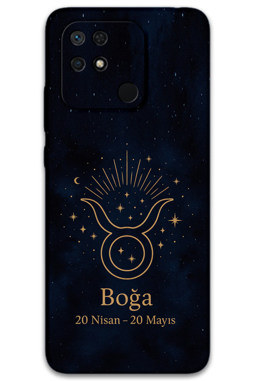 Poco C40 Uyumlu Boğa Burcu Desenli Telefon Kılıfı + Ekran Koruyucu - 5769