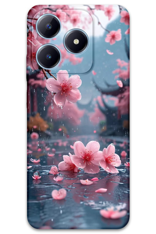 Realme Note 50 Uyumlu Çiçek Desenli Telefon Kılıfı + Ekran Koruyucu - 5794