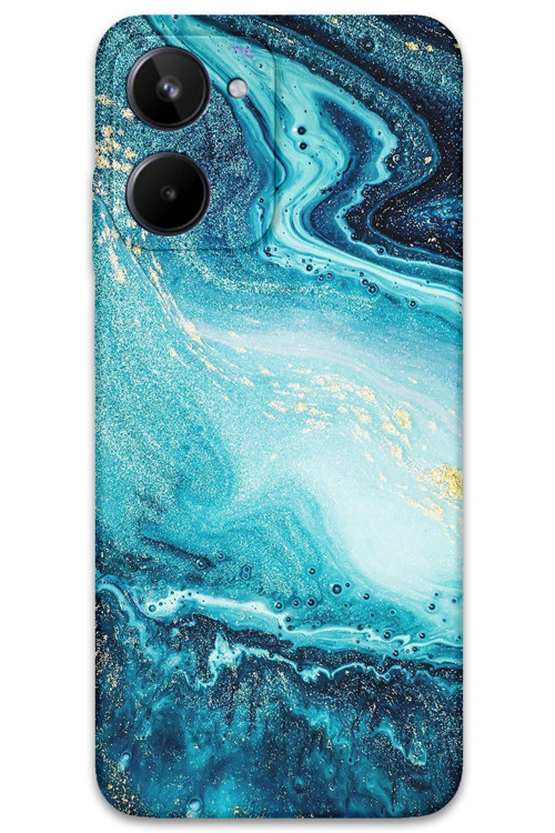 Realme 10 4G Uyumlu Mermer Desenli Telefon Kılıfı + Ekran Koruyucu - 5818