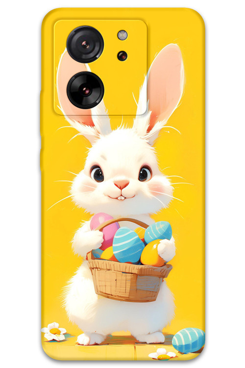 Xiaomi Mi 13T Pro Uyumlu Tavşan Desenli Telefon Kılıfı + Ekran Koruyucu - 5806