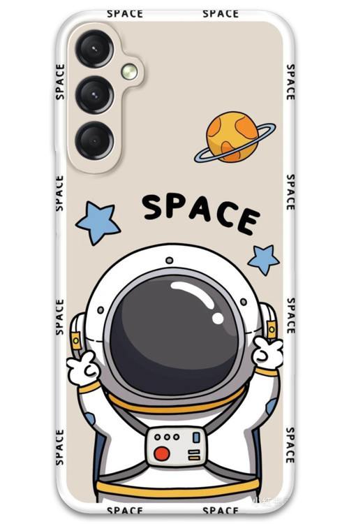 Galaxy A24 Uyumlu Astronot Desenli Telefon Kılıfı + Ekran Koruyucu - 5865