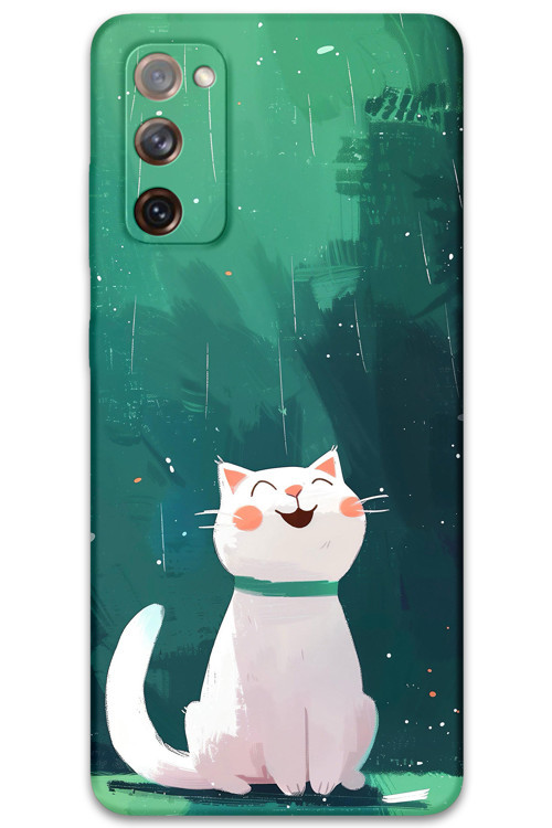Galaxy Note 20 Uyumlu Kedi Desenli Telefon Kılıfı + Ekran Koruyucu - 5781
