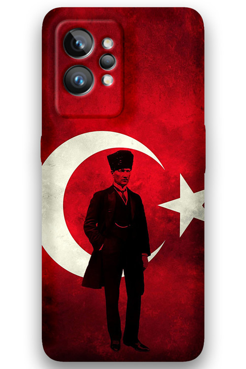 Realme Gt 2 Uyumlu Atatürk Desenli Telefon Kılıfı + Ekran Koruyucu - 5849