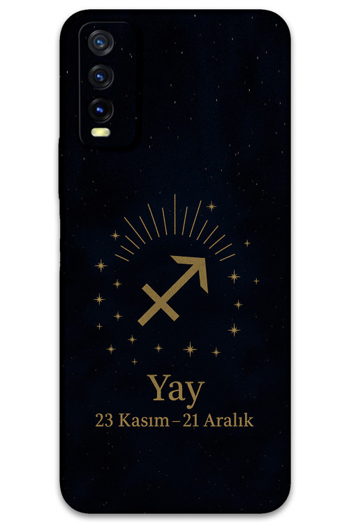 Vivo Y20 Uyumlu Yay Burcu Desenli Telefon Kılıfı + Ekran Koruyucu - 5776