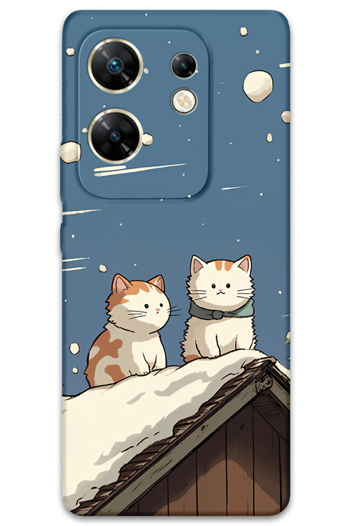 İnfinix Zero 30 4G Uyumlu Kedi Desenli Telefon Kılıfı - 5780
