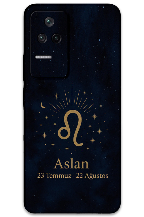 Poco F4 Uyumlu Aslan Burcu Desenli Telefon Kılıfı + Ekran Koruyucu - 5772
