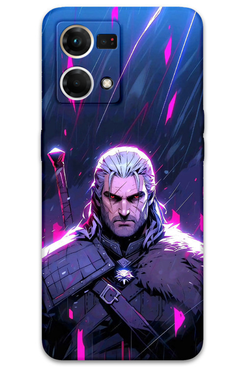 Oppo Reno 7 Uyumlu Geralt Desenli Telefon Kılıfı + Ekran Koruyucu - 5826