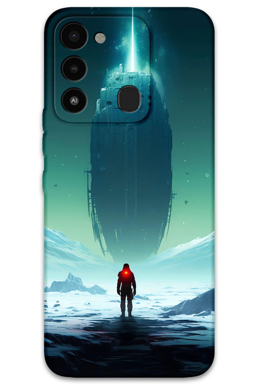 Tecno Spark 8C Uyumlu Uzay Desenli Telefon Kılıfı + Ekran Koruyucu - 5864