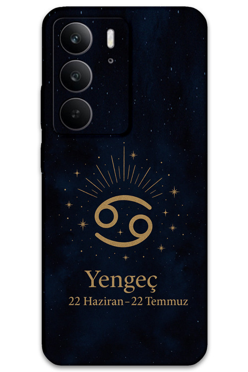 Realme C75 Uyumlu Yengeç Burcu Desenli Telefon Kılıfı + Ekran Koruyucu - 5771
