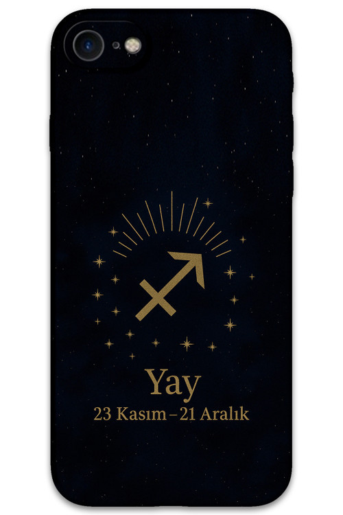 İphone 8 Uyumlu Yay Burcu Desenli Telefon Kılıfı + Ekran Koruyucu - 5776