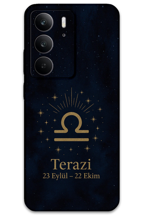 Realme C75 Uyumlu Terazi Burcu Desenli Telefon Kılıfı + Ekran Koruyucu - 5774