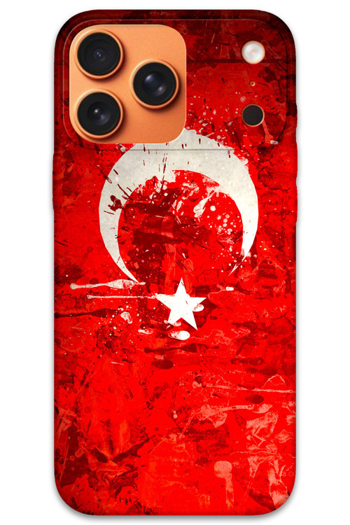 İphone 17 Pro Max Uyumlu Türk Bayrağı Desenli Telefon Kılıfı + Ekran Koruyucu - 5847