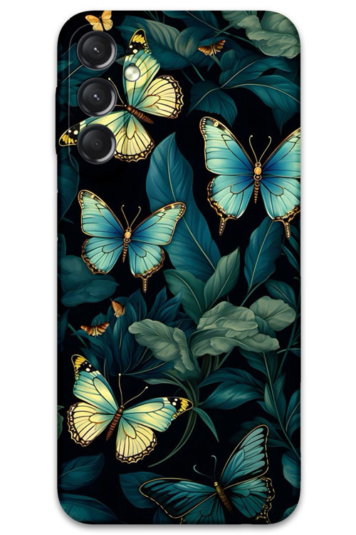 Galaxy A24 Uyumlu Kelebek Desenli Telefon Kılıfı + Ekran Koruyucu - 5791