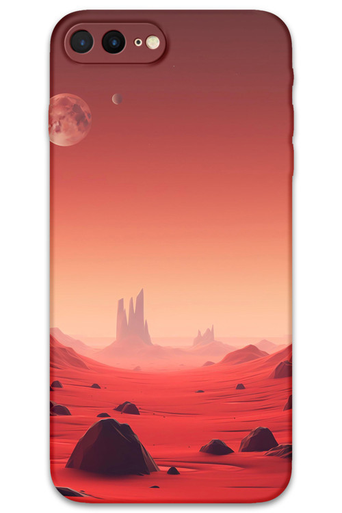 İphone 8 Plus Uyumlu Uzay Desenli Telefon Kılıfı + Ekran Koruyucu - 5859