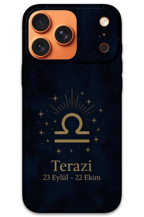İphone 17 Pro Max Uyumlu Terazi Burcu Desenli Telefon Kılıfı + Ekran Koruyucu - 5774