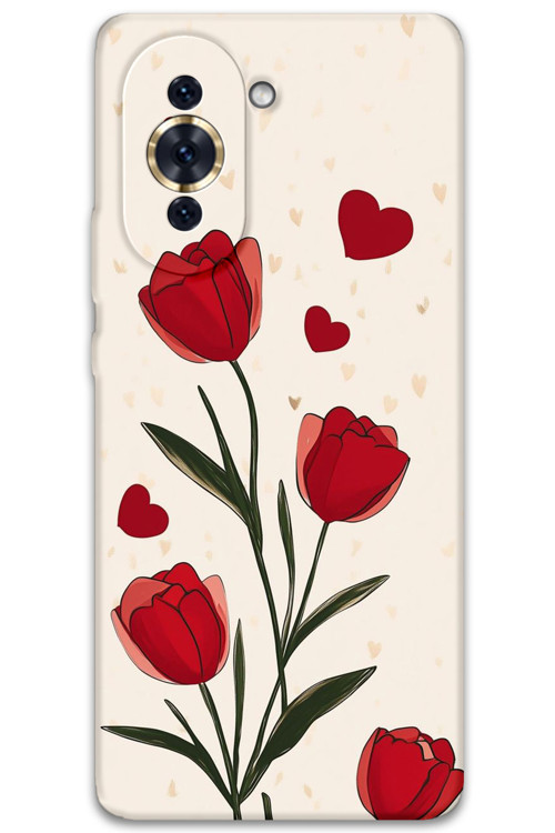 Huawei Nova 10 Uyumlu Çiçek Desenli Telefon Kılıfı + Ekran Koruyucu - 5789