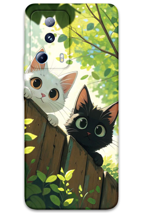 Xiaomi Mi 13 Lite Uyumlu Kedi Desenli Telefon Kılıfı + Ekran Koruyucu - 5785