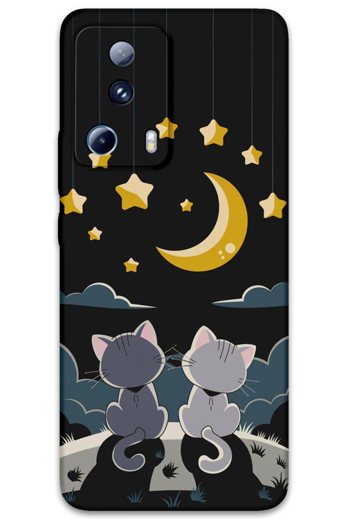 Xiaomi Mi 13 Lite Uyumlu Kedi Desenli Telefon Kılıfı + Ekran Koruyucu - 5809