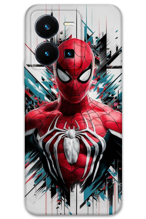 Vivo Y35 Uyumlu Spiderman Desenli Telefon Kılıfı + Ekran Koruyucu - 5831