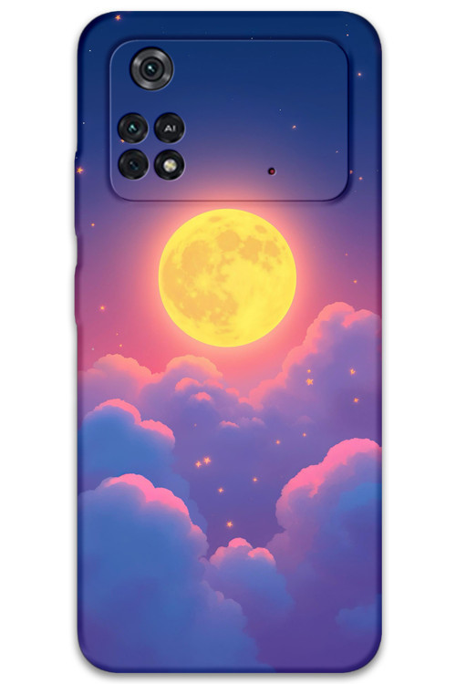 Poco M4 Pro 4G Uyumlu Uzay Desenli Telefon Kılıfı + Ekran Koruyucu - 5869