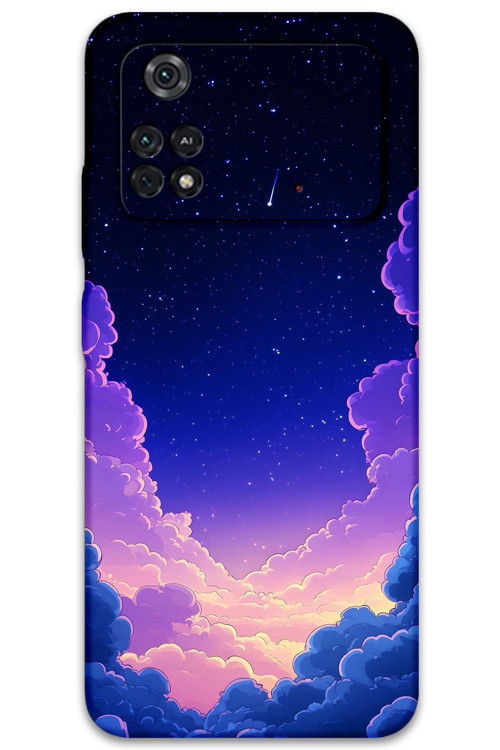 Poco M4 Pro 4G Uyumlu Uzay Desenli Telefon Kılıfı + Ekran Koruyucu - 5867