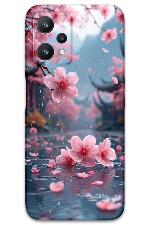 Realme 9 Pro Uyumlu Çiçek Desenli Telefon Kılıfı + Ekran Koruyucu - 5794