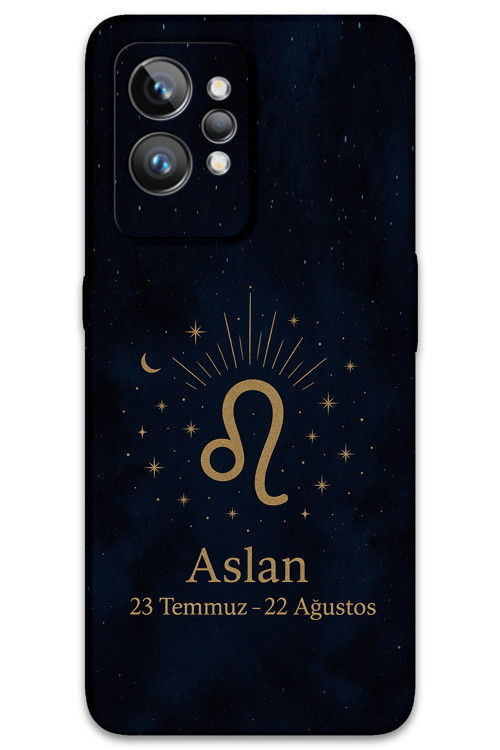 Realme Gt 2 Uyumlu Aslan Burcu Desenli Telefon Kılıfı + Ekran Koruyucu - 5772