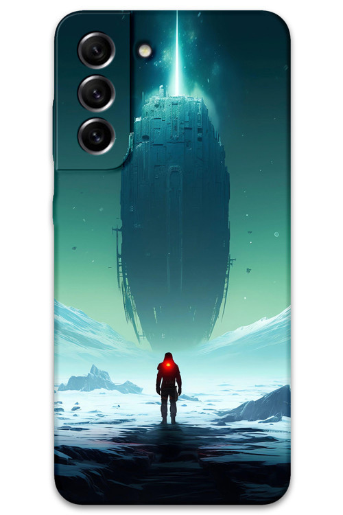 Galaxy S21 Fe Uyumlu Uzay Desenli Telefon Kılıfı + Ekran Koruyucu - 5864