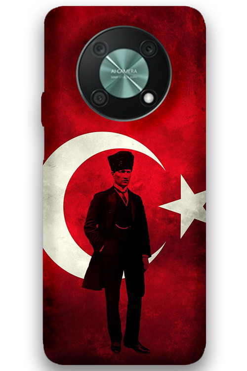 Huawei Nova Y90 Uyumlu Atatürk Desenli Telefon Kılıfı + Ekran Koruyucu - 5849