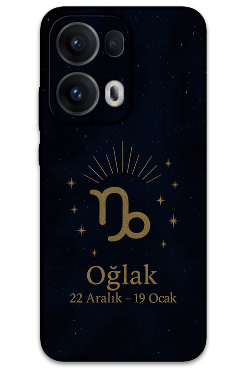 Oppo Reno 13 Pro 5G Uyumlu Oğlak Burcu Desenli Telefon Kılıfı + Ekran Koruyucu - 5777