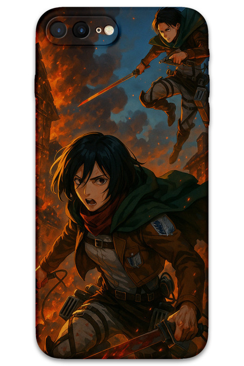 İphone 8 Plus Uyumlu Anime Desenli Telefon Kılıfı + Ekran Koruyucu - 5744